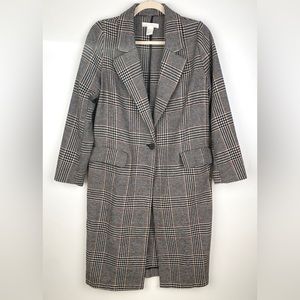 H&M // Houndstooth Trench Coat Wool Blend 2